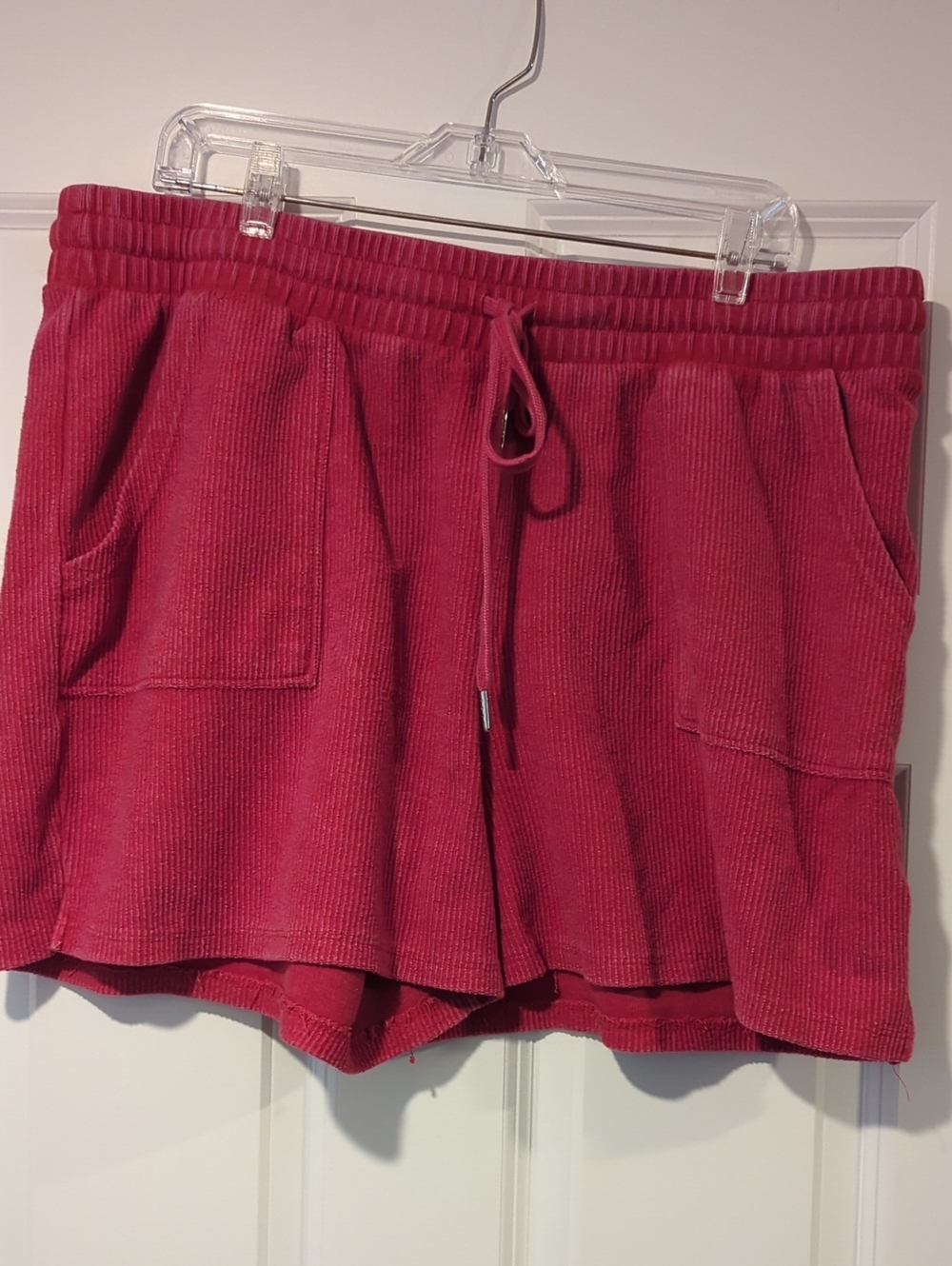 Maurices Corded Drawstring Athletic Shorts in Red